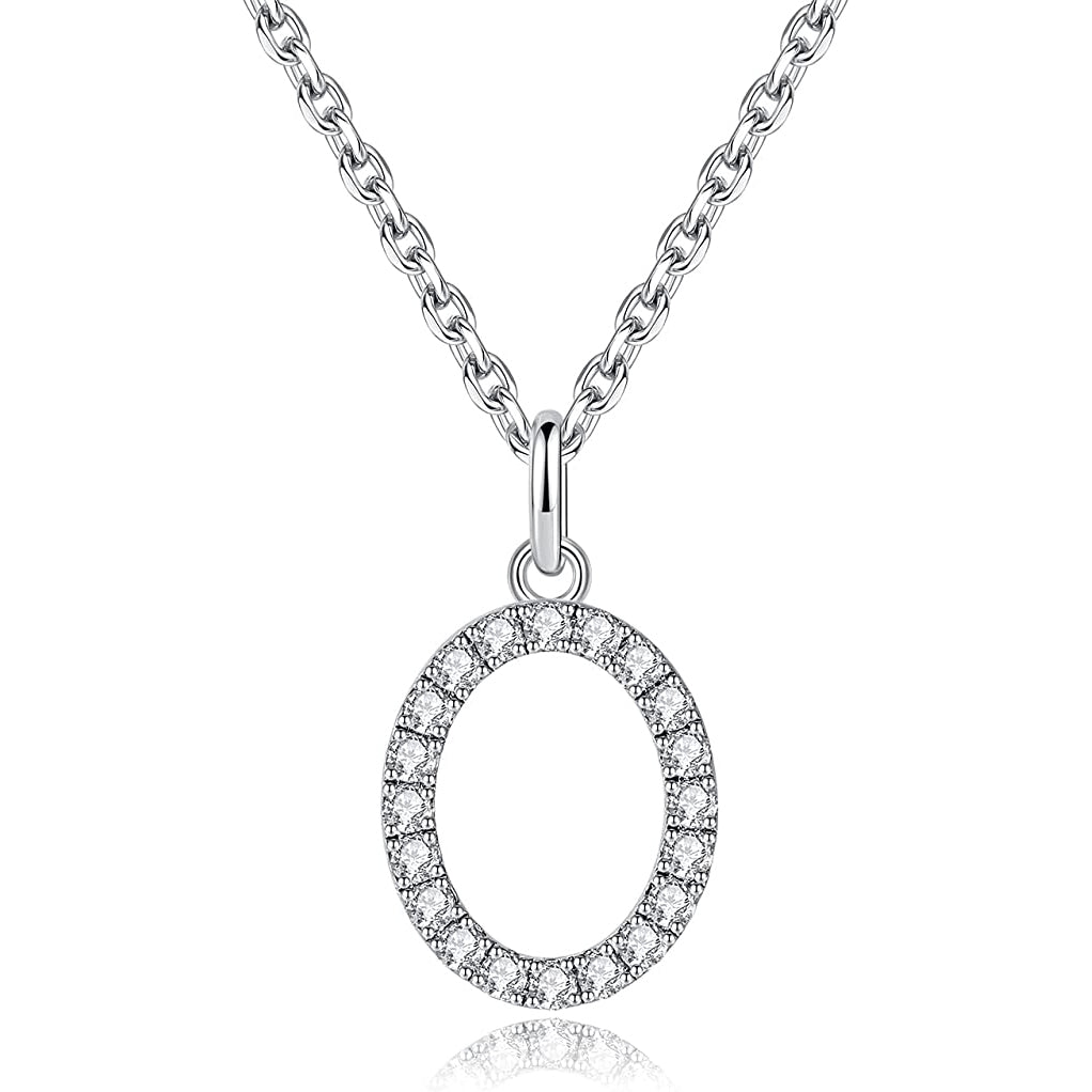 Moissanite A Initial Letter Pendant Necklace for Women in Silver