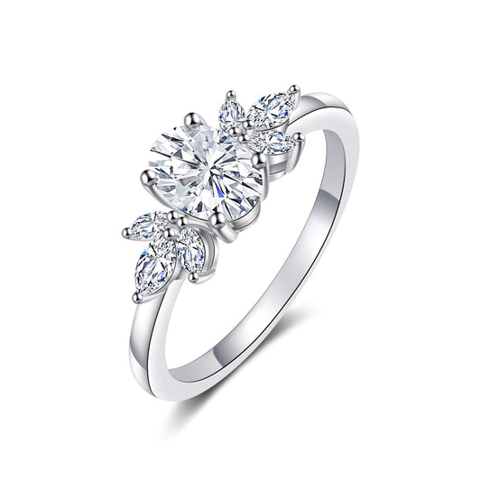 1CT Oval Cluster Art Deco Engagement Rings for Women