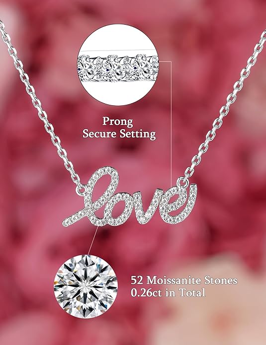 Love Moissanite Pendant Necklaces for Women