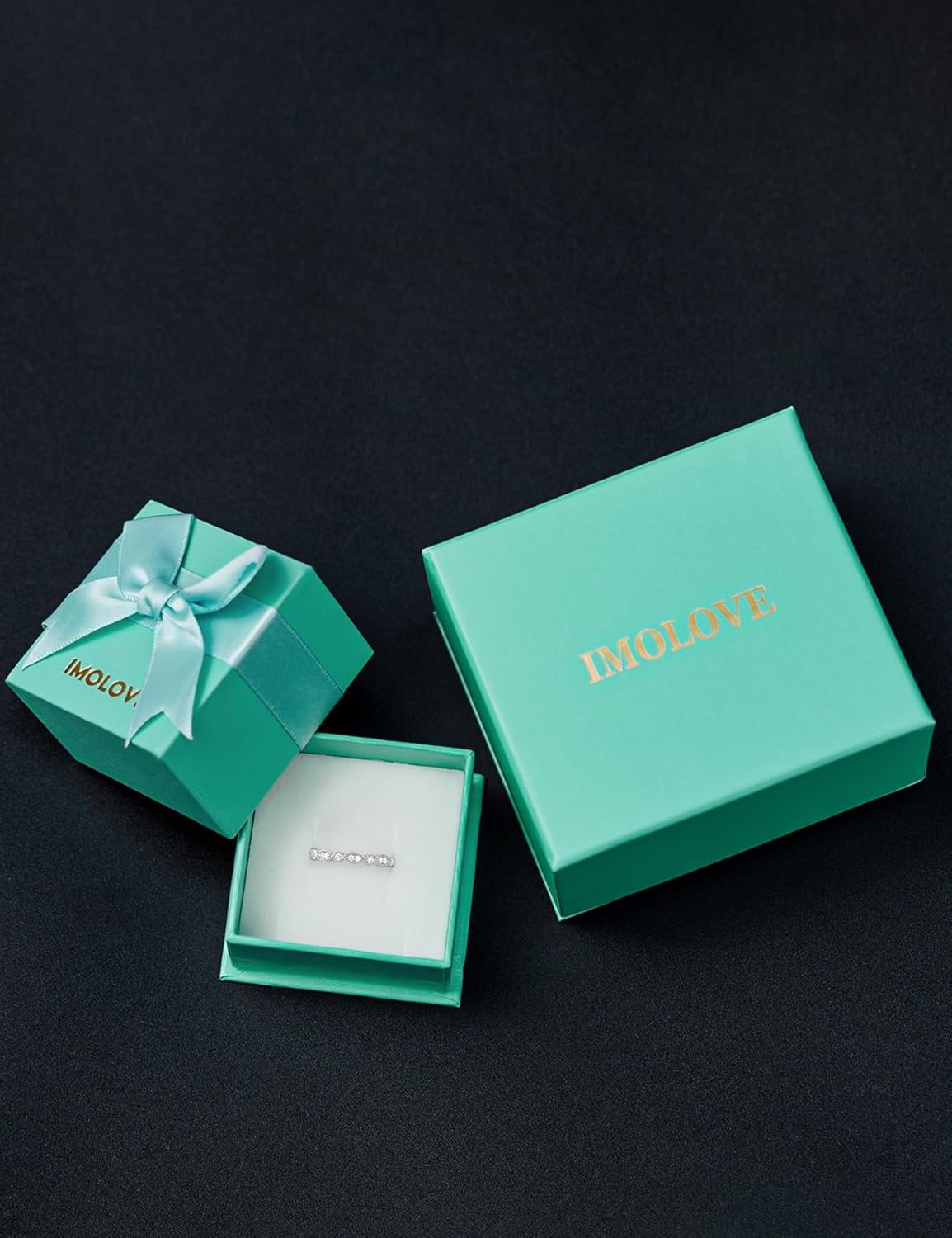 IMOLOE Evil Eye Lab Grown Diamond Wedding Bands for Women