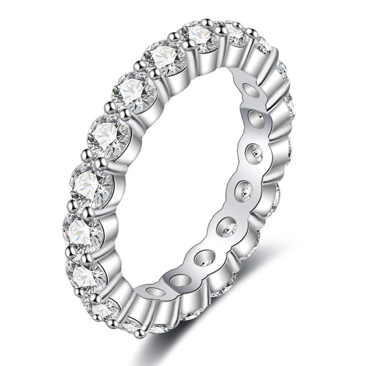 Moissanite Full Eternity Ring for Women in 925 Sterling Silver 3mm