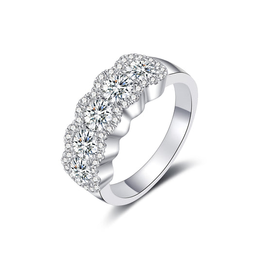 Moissanite FIve Stone Engagement Wedding Ring for Women 1.65CT