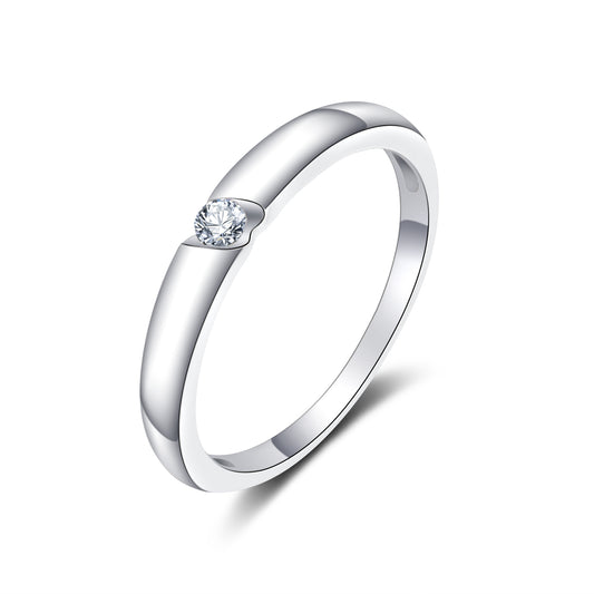 Moissanite Round Cut Wedding Ring for Women in Silver