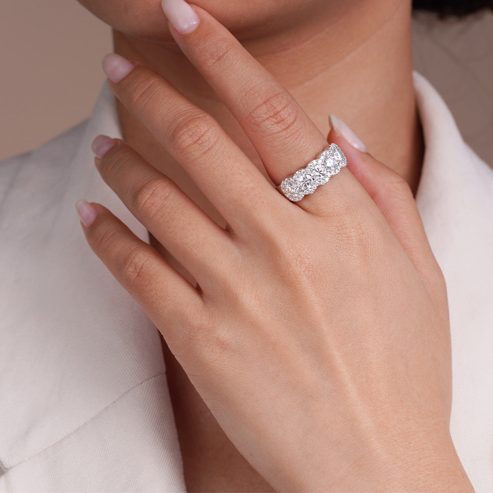 Lab Grown Diamond Five Stone Engagement Wedding Ring for Women