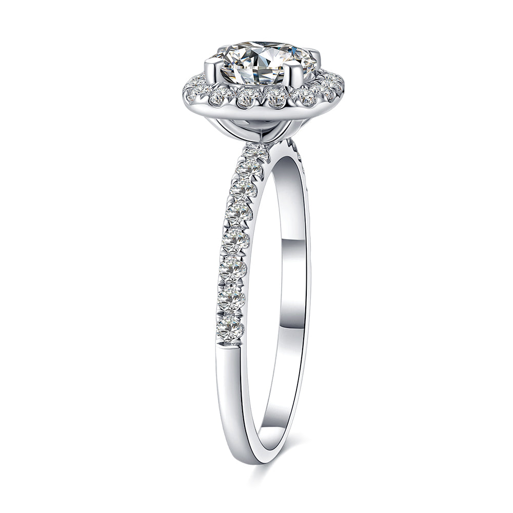 Lab Grown Diamond Square Halo Engagement Rings for Women
