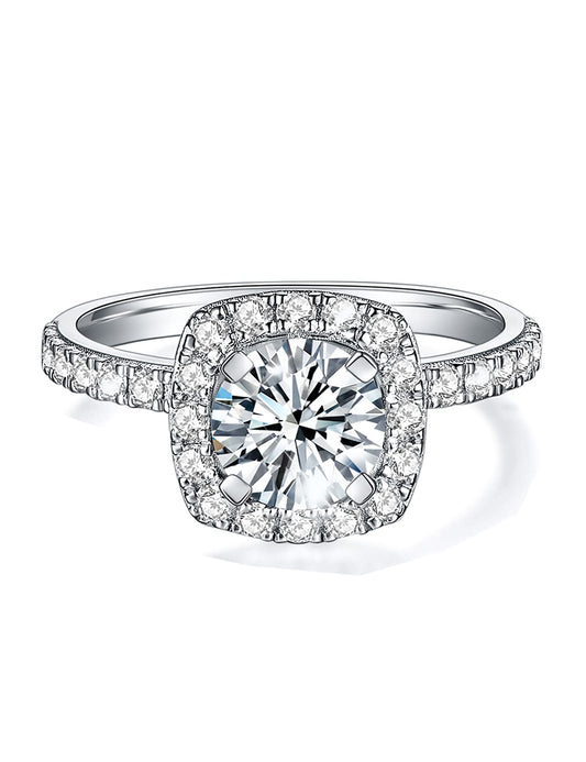Lab Grown Diamond Square Halo Engagement Rings for Women