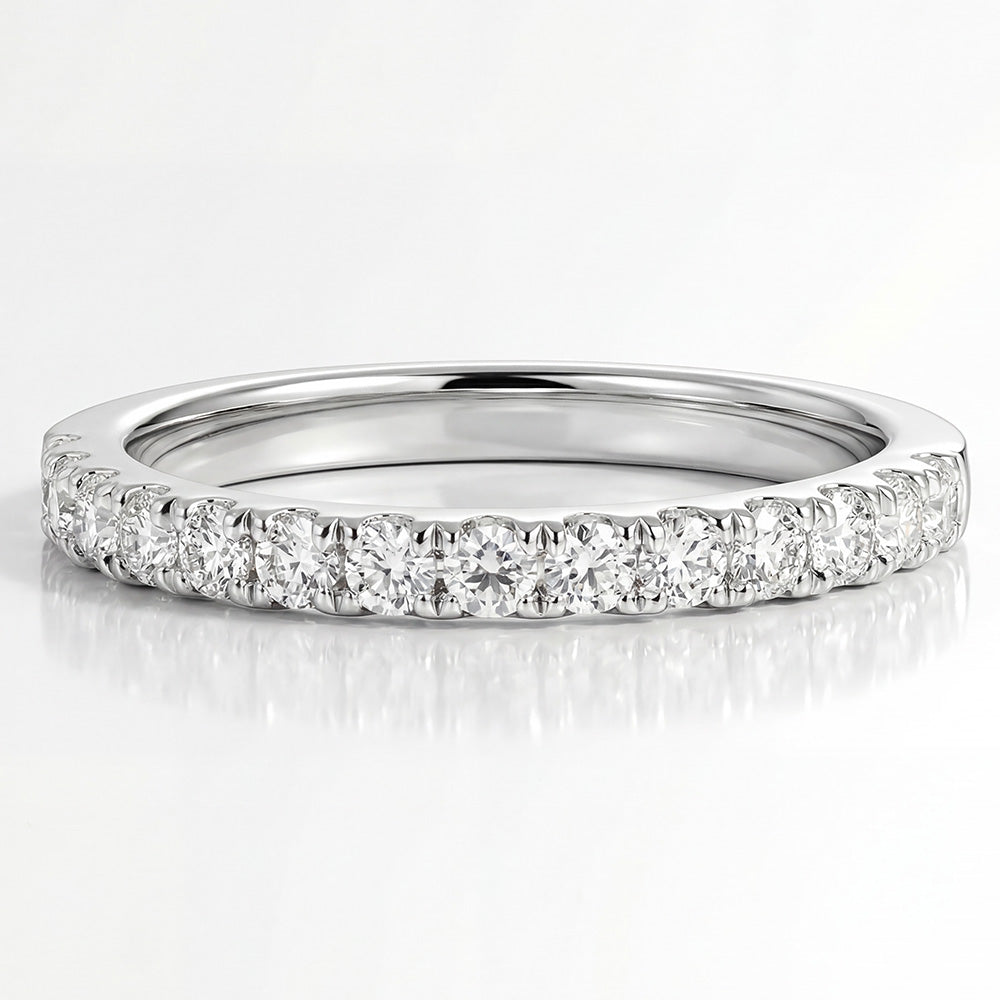 14K/18K Gold Lab-Grown Diamond Half Eternity Wedding Band for Women