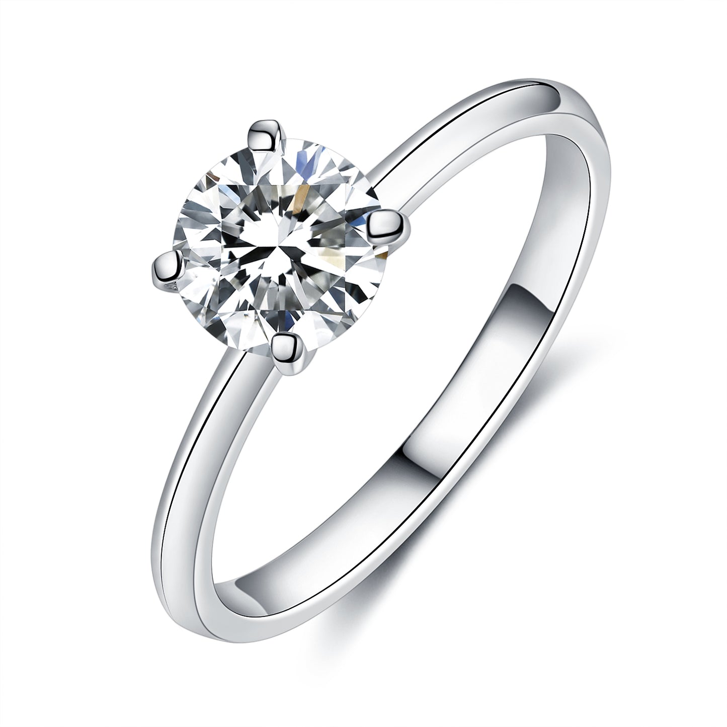 Lab Grown Diamond Solitaire Engagement Rings for Women,Four-Prong Setting