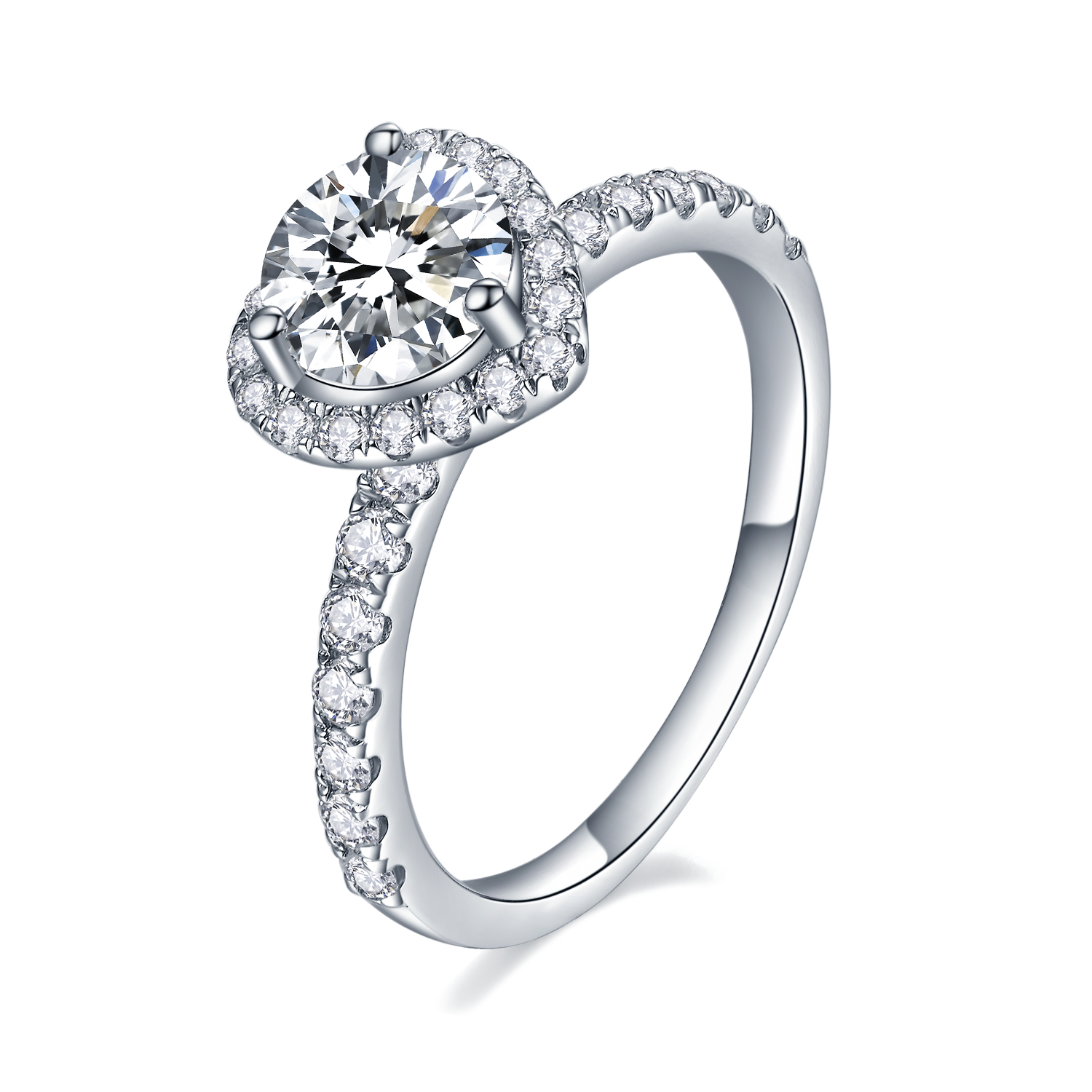 Heart-Shaped Halo Lab Grown Diamond Engagement Rings for Women
