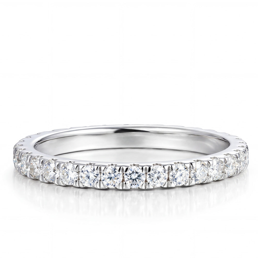 14K/18K Gold Lab-Grown Diamond Full Eternity Wedding Band for Women