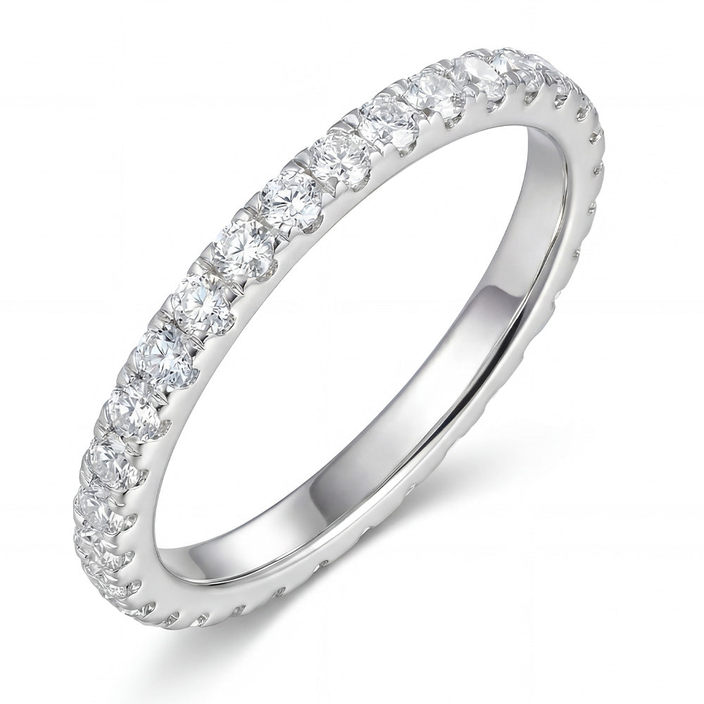 14K/18K Gold Lab-Grown Diamond Full Eternity Wedding Band for Women