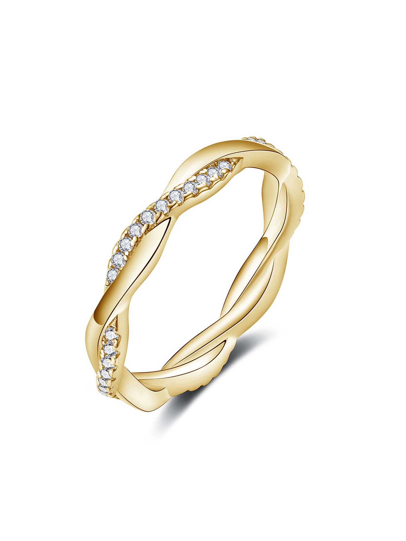 Lab Grown Diamond Full Twisted Eternity Stackable Wedding Band