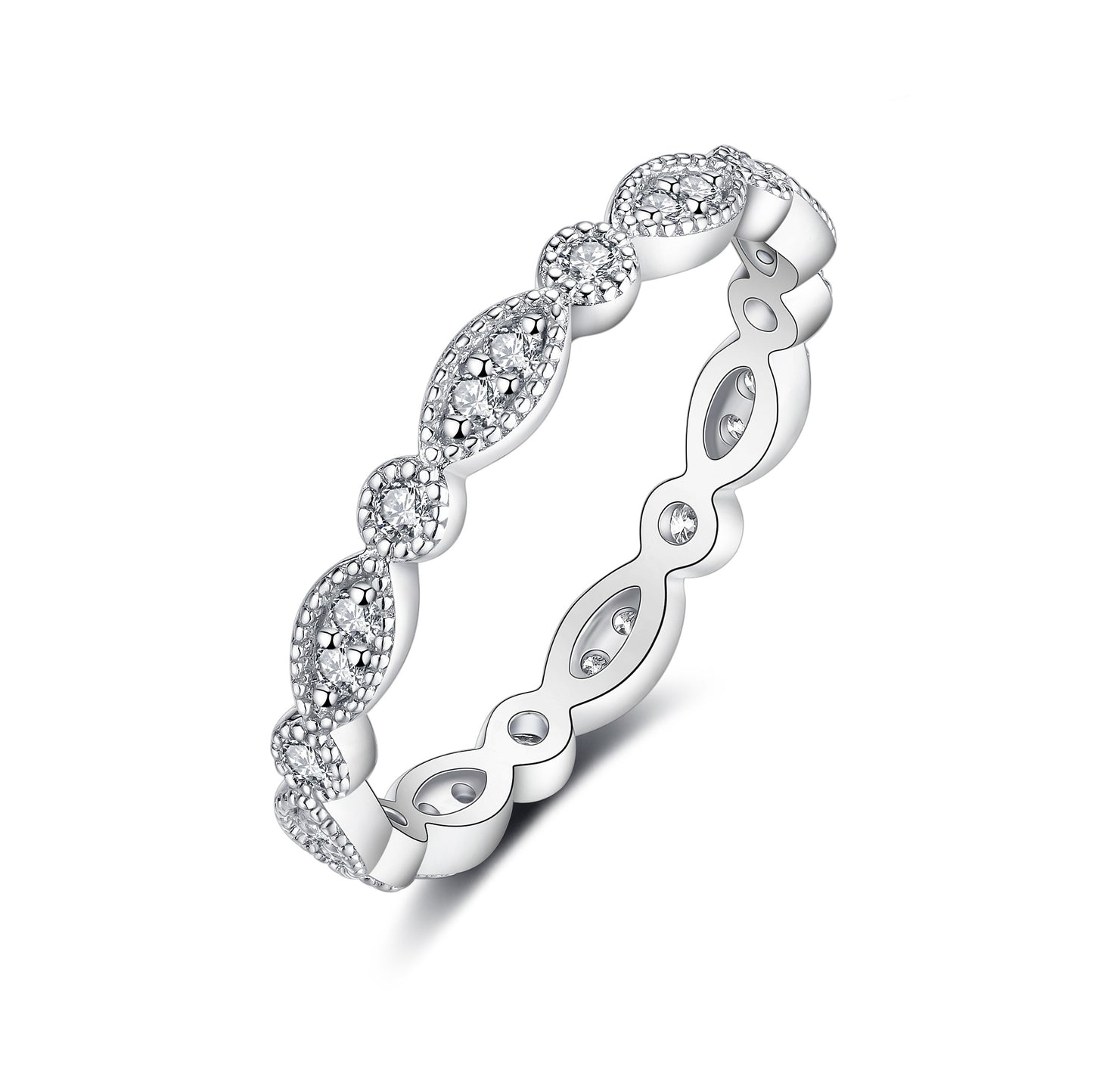 IMOLOE Evil Eye Lab Grown Diamond Wedding Bands for Women