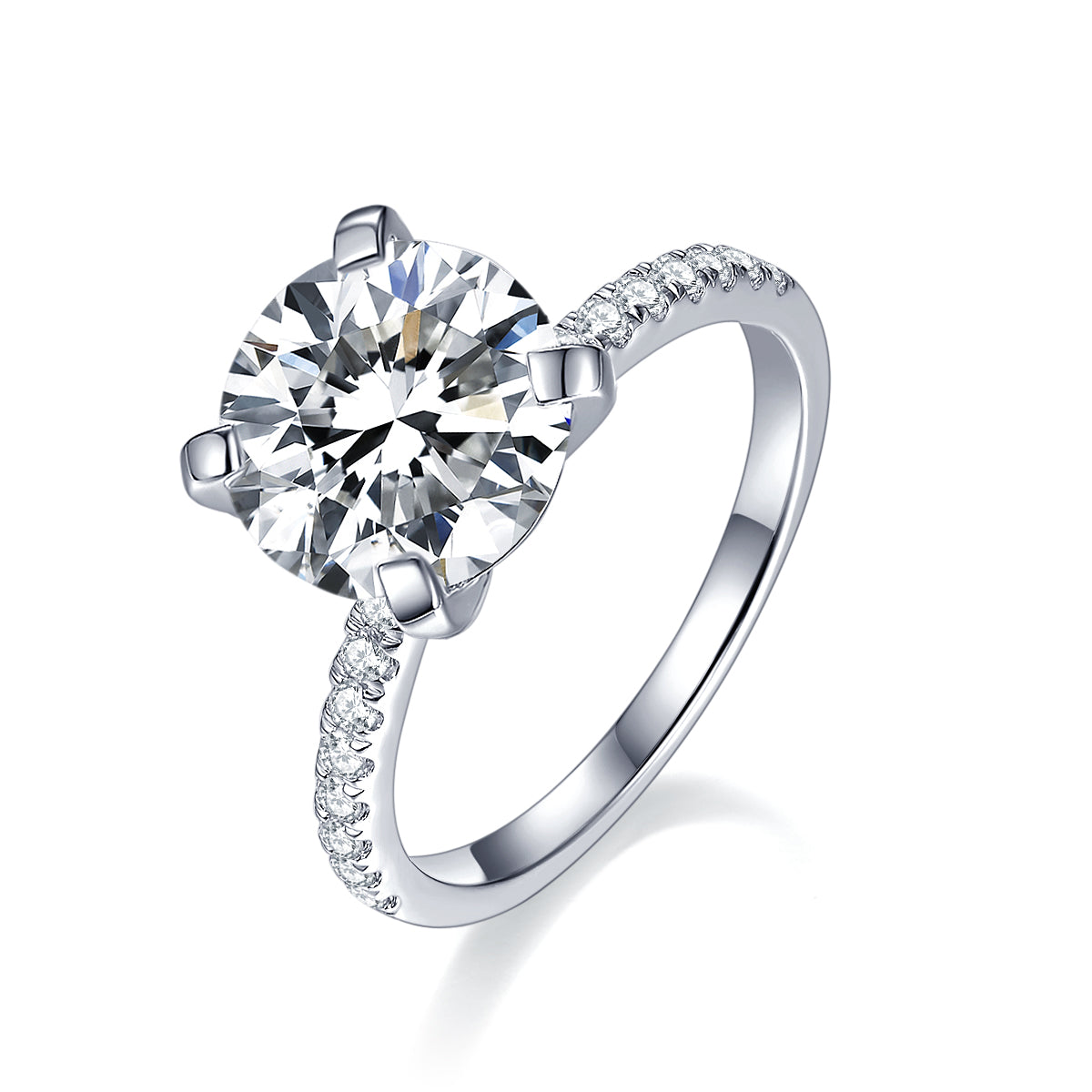 Lab Grown Diamond Engagement Ring for Women with Pave Band 1CT-3CT
