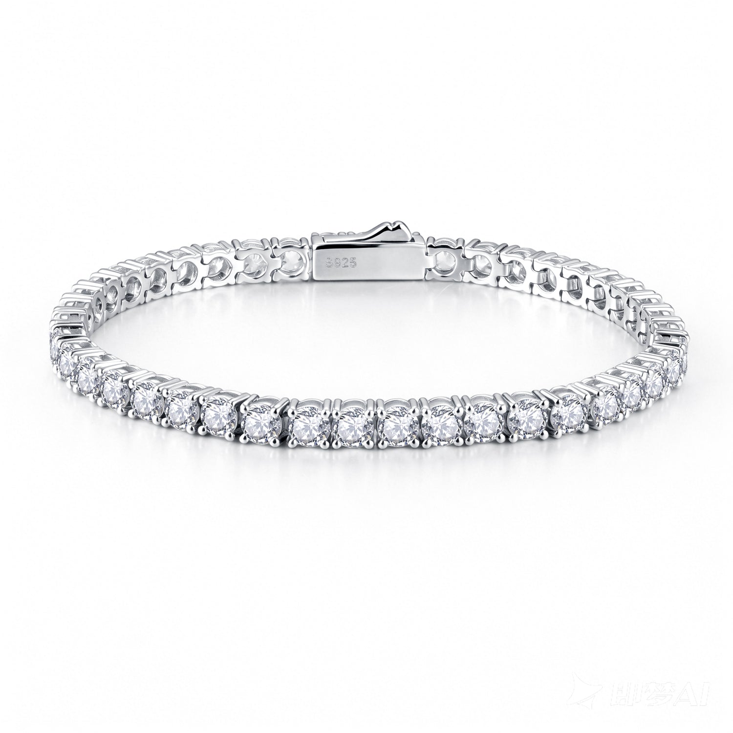 Moissanite Tennis Bracelet for Women in Sterling Silver 2.5/3/4MM