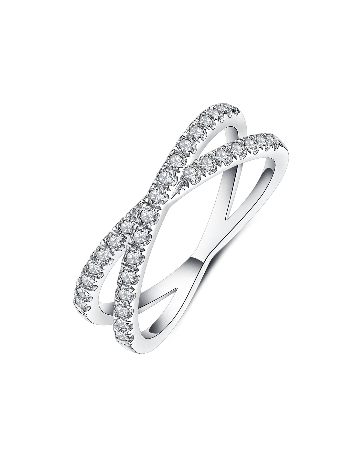 Lab Grown Diamond Criss Cross Eternity Wedding Band for Women 1.5mm