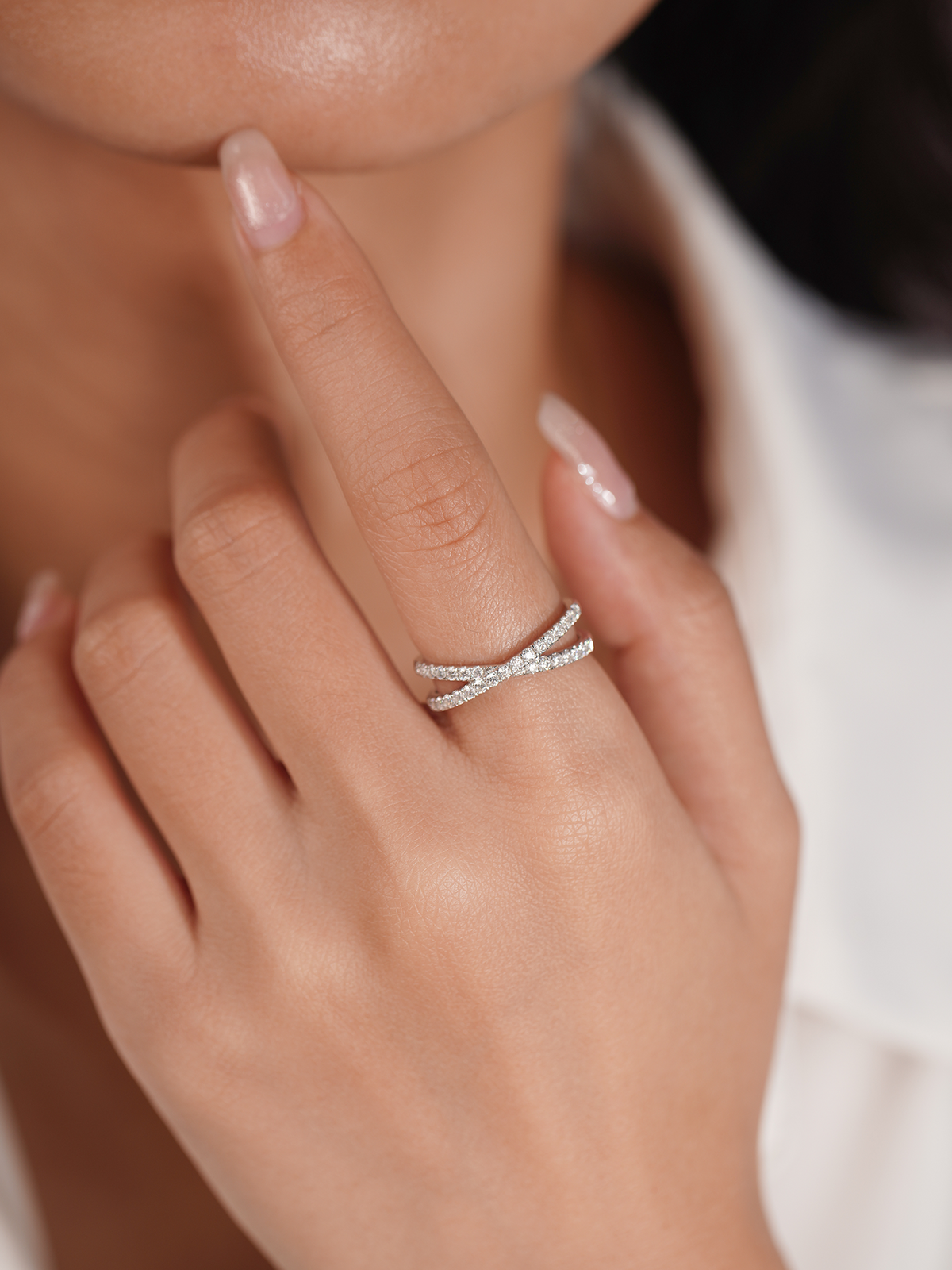實驗室培育鑽石交錯永恆結婚戒指，女款 1.5 毫米