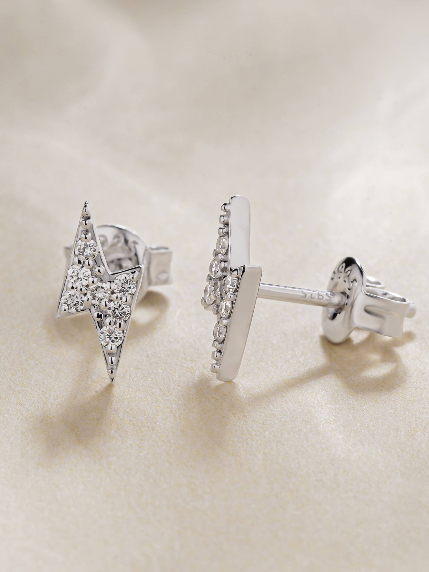 0.17CT Dainty Lab Grown Diamond Stud Earrings in Sterling Silver