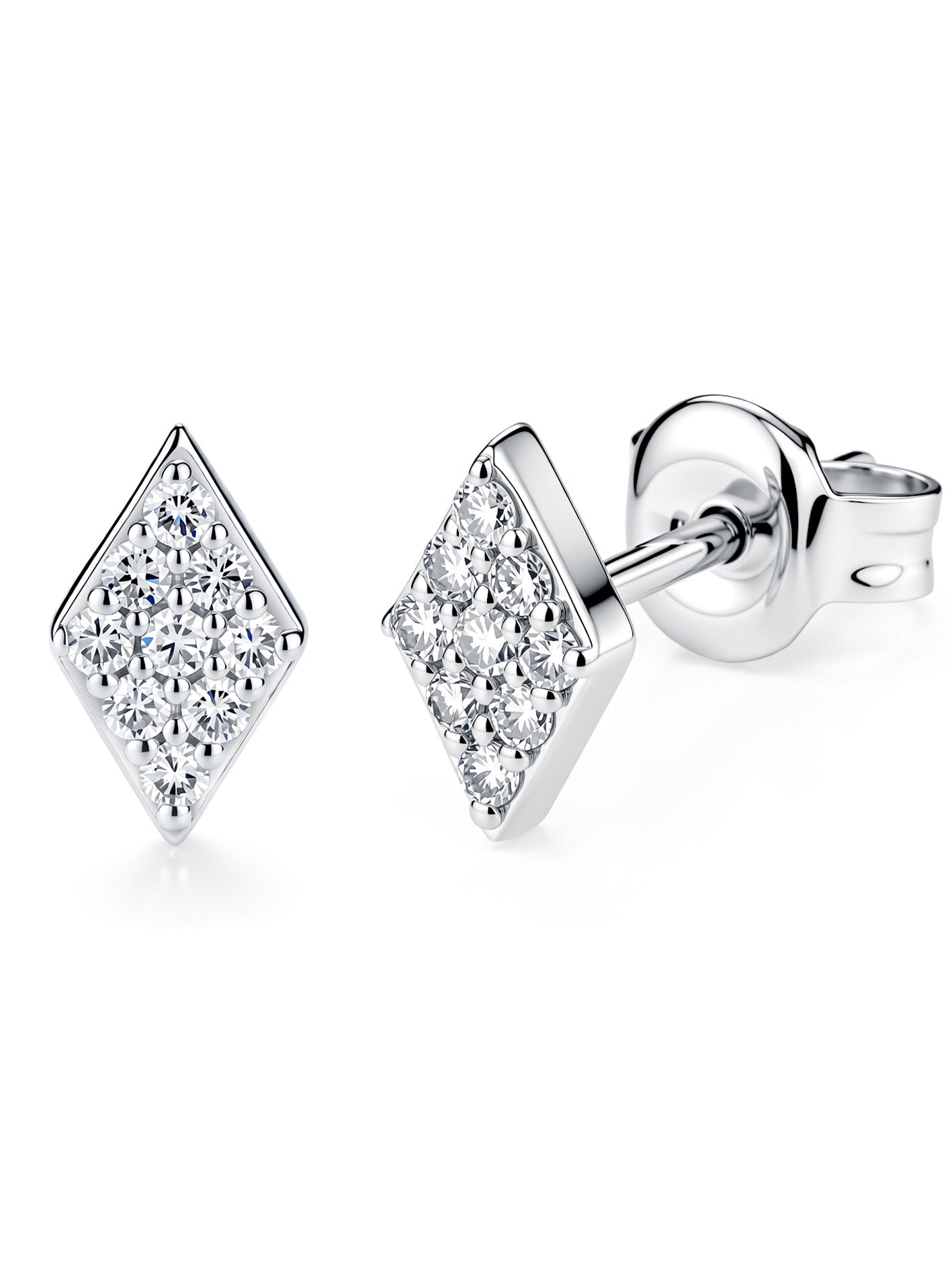 Lab Grown Diamond Geometric Stud Earrings for Women, Diamond-Shaped Earrings 0.18CT