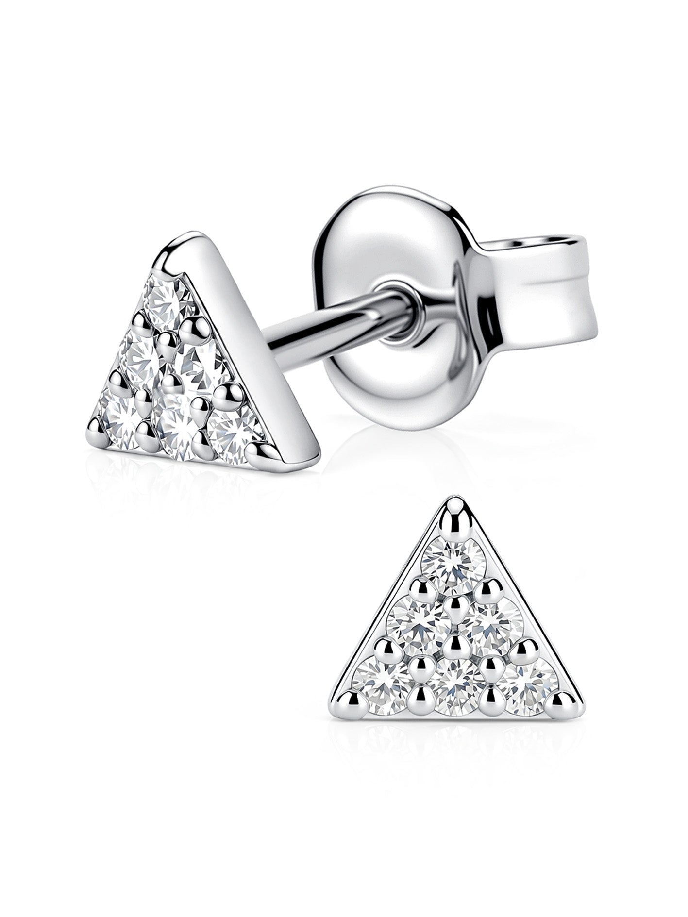 Lab Grown Diamond Triangle Stud Earrings for Women Geometric Earrings 0.12CT