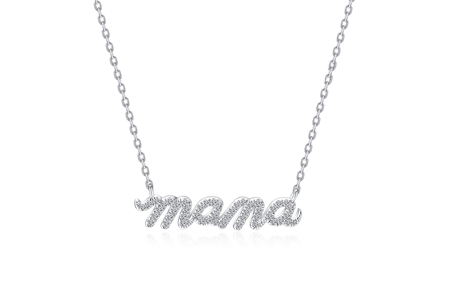 Moissanite Mama Necklace for Women – Sparkling “MAMA” Pendant Gift for Mom