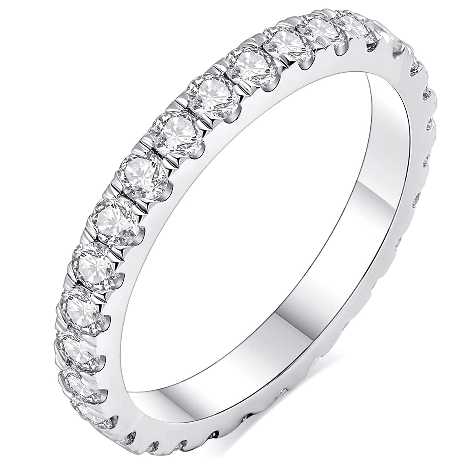 14K Gold Lab-Grown Diamond Full Eternity Wedding Band for Women