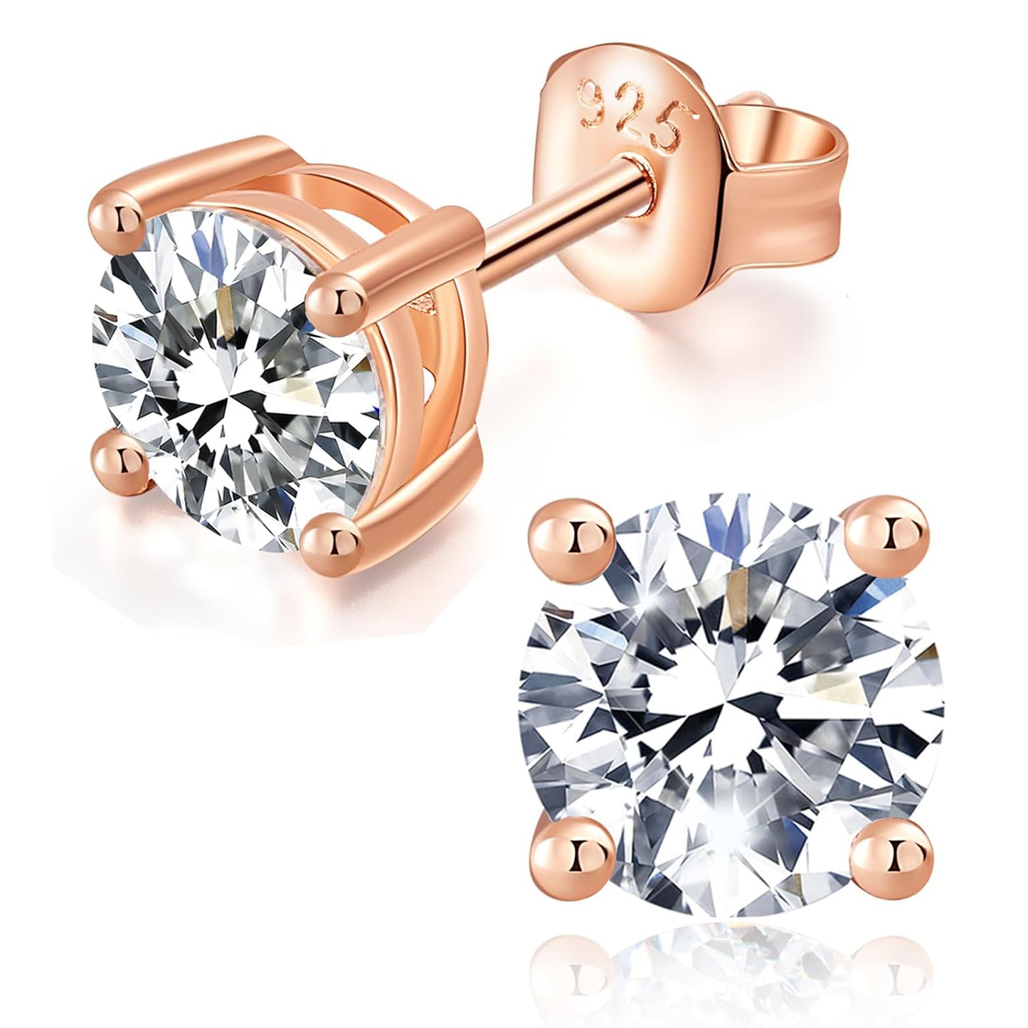 Moissanite Stud Earrings for Women Men 1-3CT