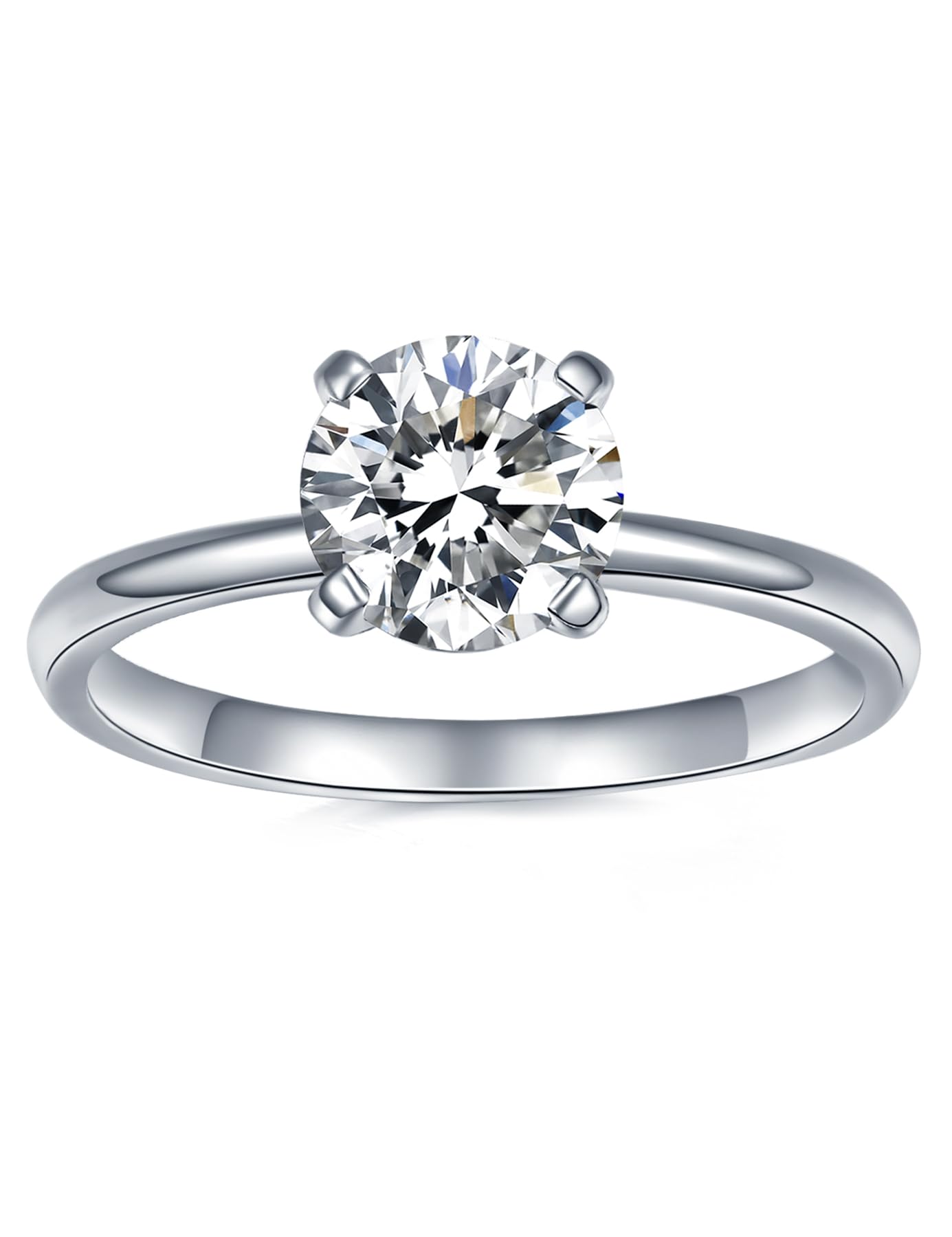Lab Grown Diamond Solitaire Engagement Rings for Women,Four-Prong Setting
