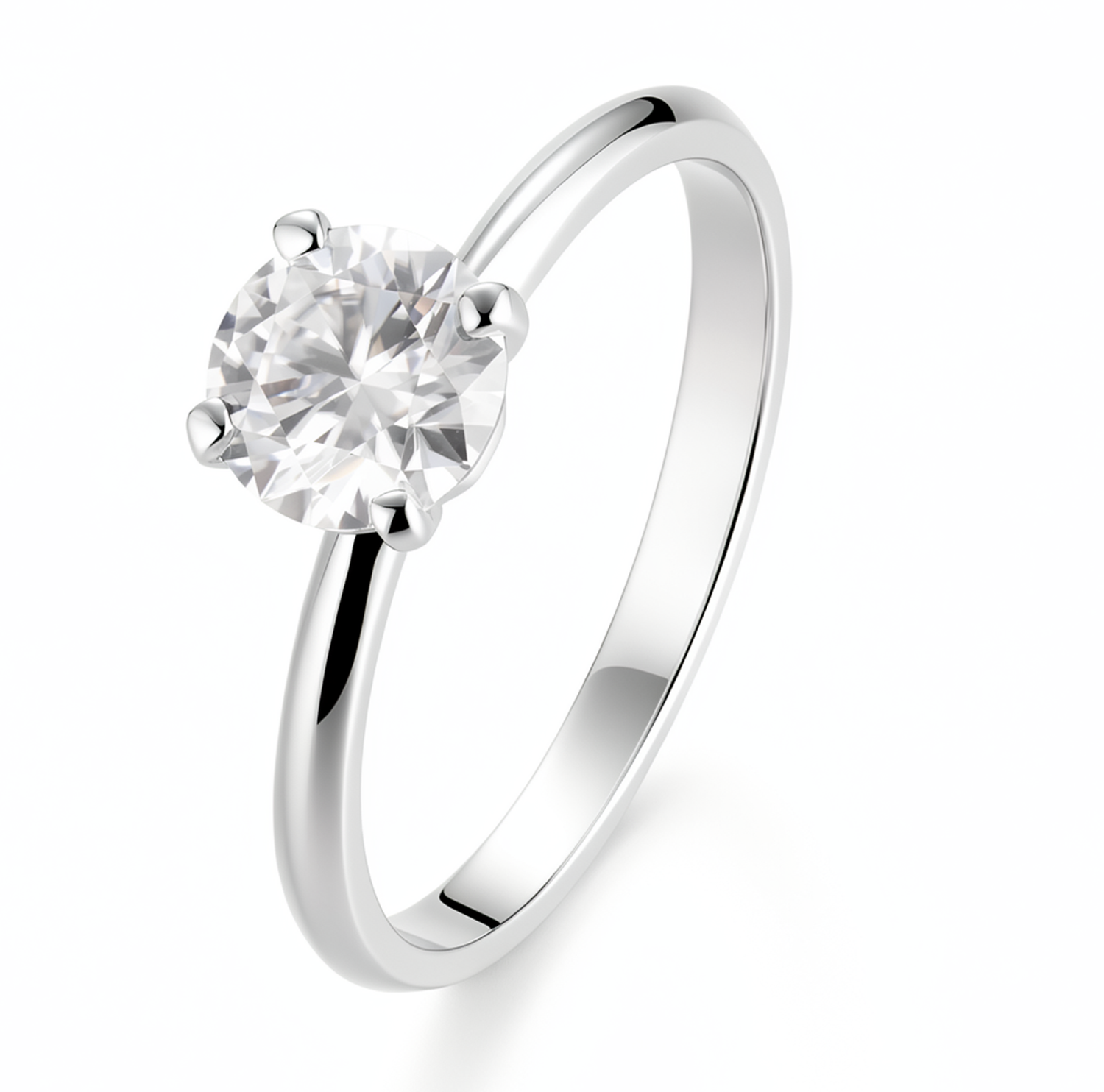 Lab Grown Diamond Solitaire Engagement Rings for Women,Four-Prong Setting