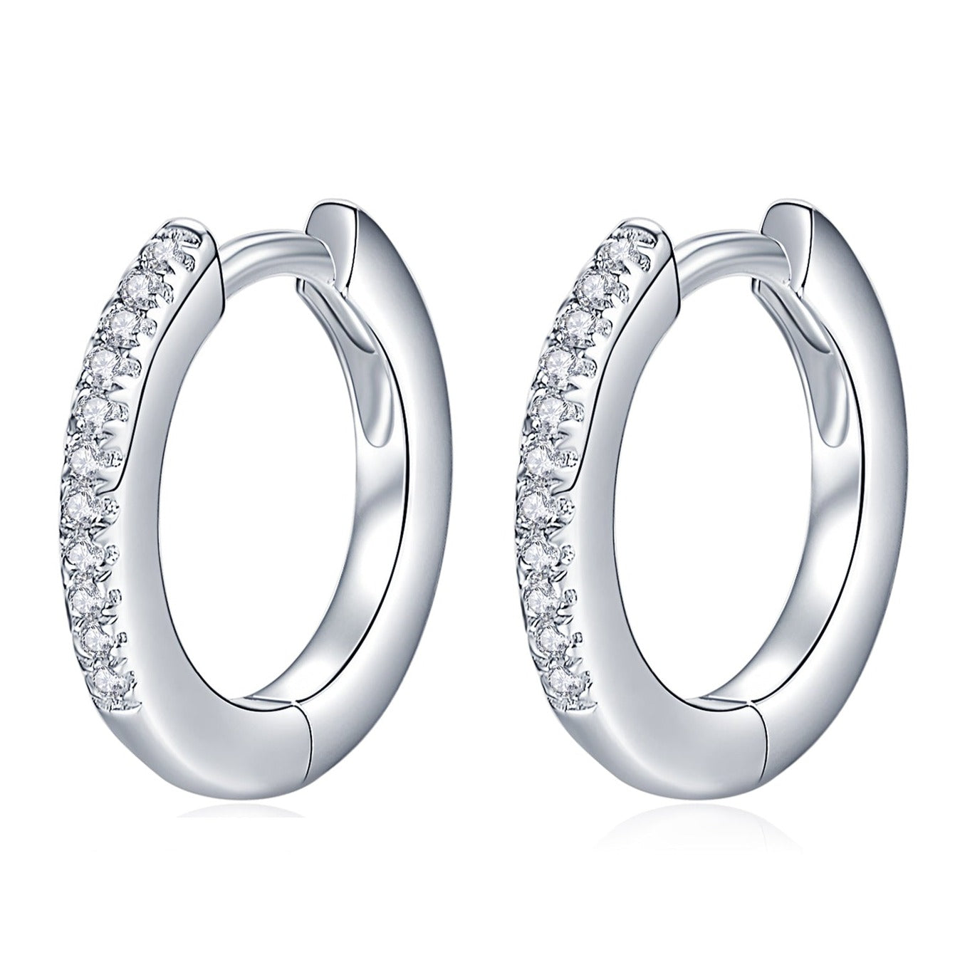 Moissanite Hoop Earrings for Women Girls-Oval
