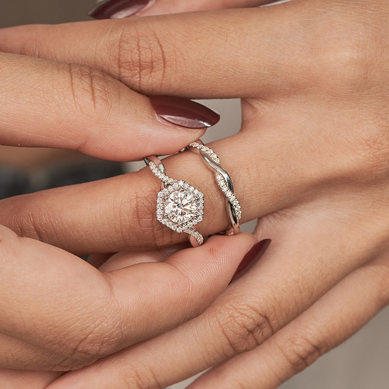 Wedding band for hexagon ring sale