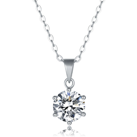 1CT-3CT Moissanite Solitaire Pendant Necklaces for Women