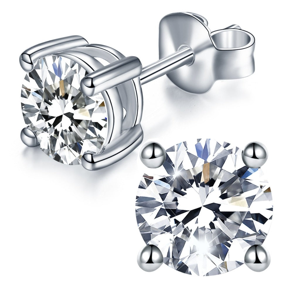 Moissanite Stud Earrings for Women Men 1-3CT