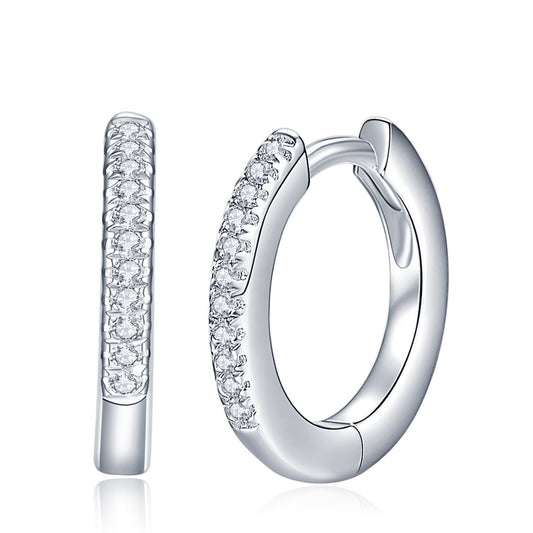 Moissanite Hoop Earrings for Women Girls-Oval