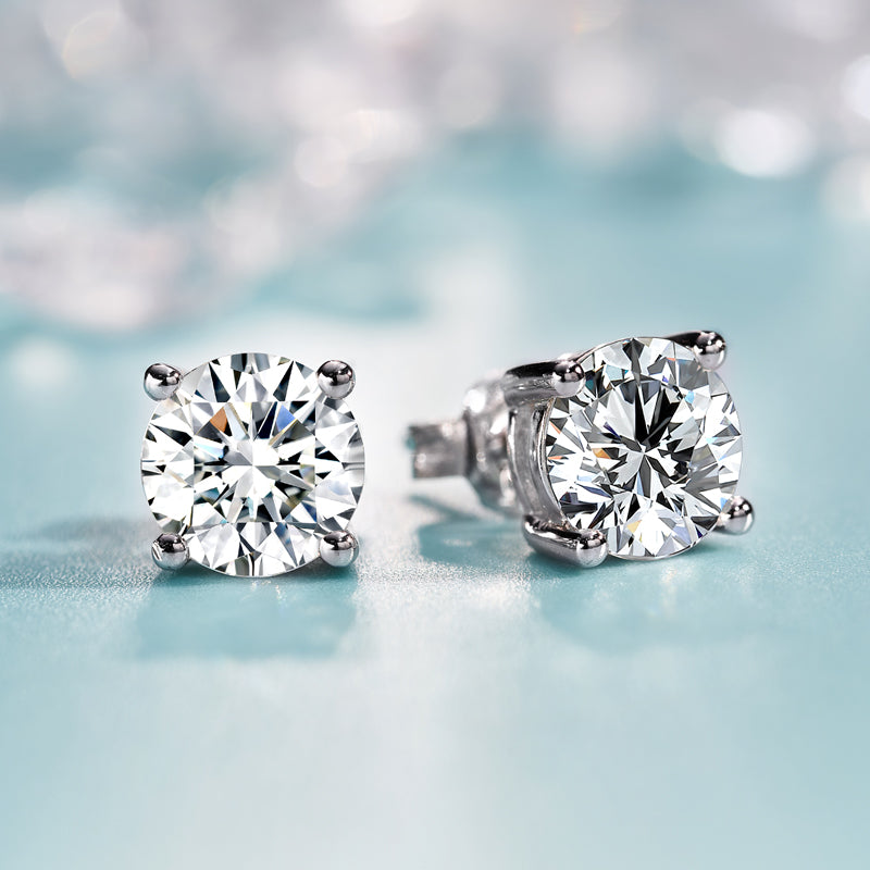 Moissanite Stud Earrings for Women Men 1-3CT