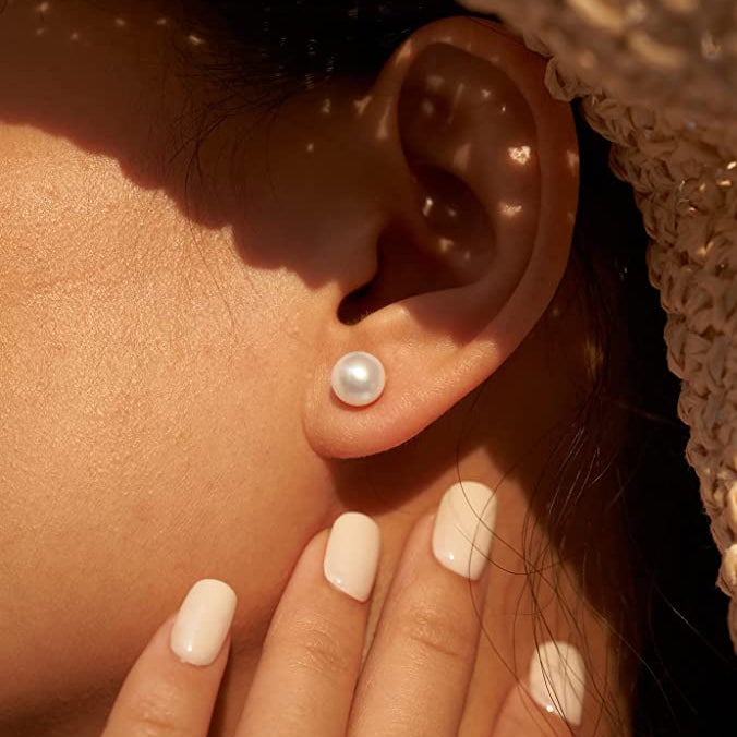 AAA Pearl Diamond Earrings | Moonstone Earrings | Real Pearl Earrings –  Huge Tomato