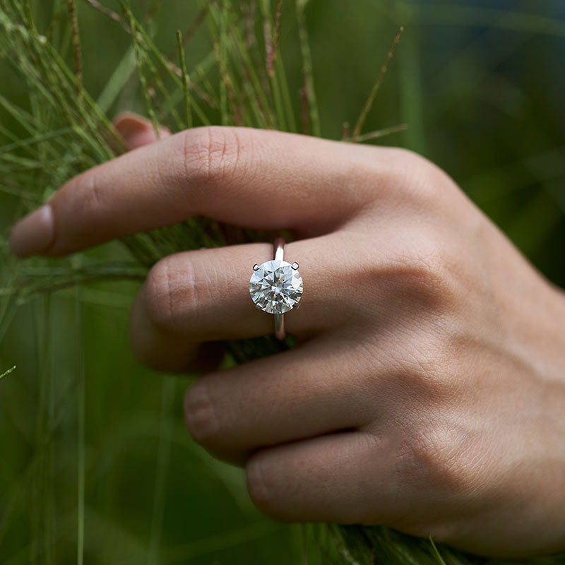 Florina Oval: Platinum Solitaire Engagement Ring with a Thin Band | Ken &  Dana Design